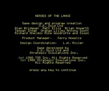 Advanced Dungeons & Dragons: Heroes of the Lance Cover